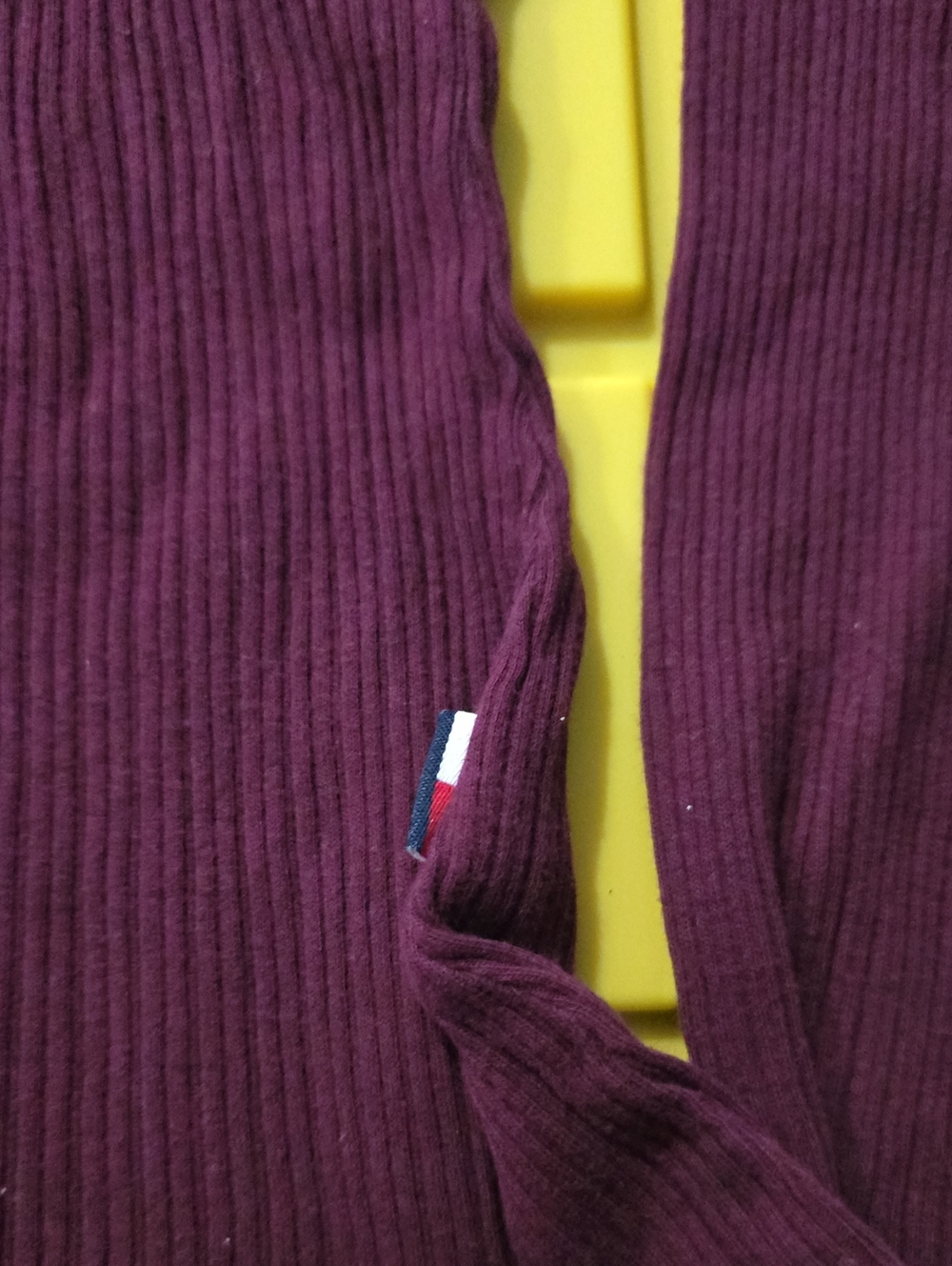 Y2k Slim Fit Tommy Jeans Ribbed Long Sleeve Shirt. Xl. Womens. Vguc - Picture 3 of 3